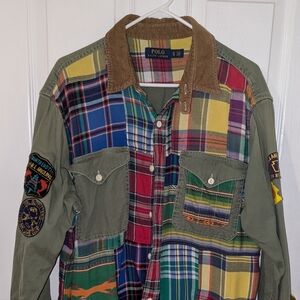 Polo Ralph Lauren Patchwork Plaid Shirt Limited Edition/ Matching beanie hat/